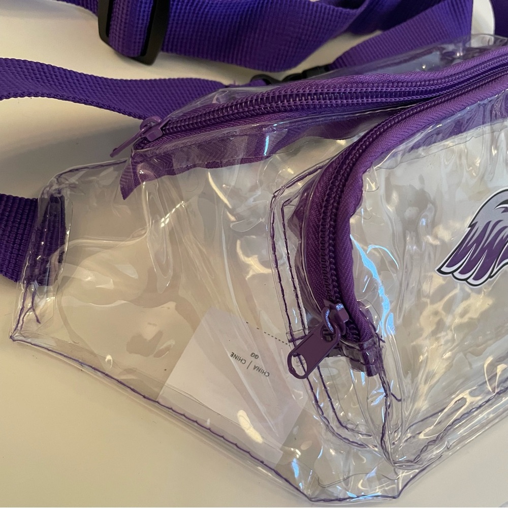 Clear and Purple Stadium Approved Fanny Pack Bag-UW Whitewater - Picture 3 of 8